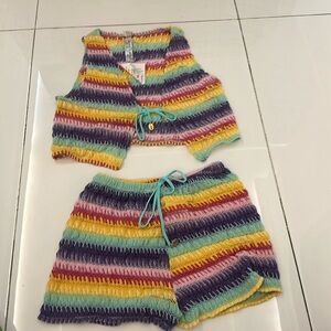 Knitted rainbow set size medium!